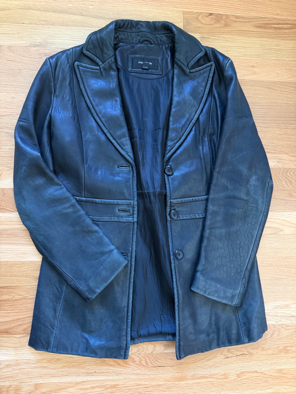 Vintage Colebrook Genuine Leather Long Coat Trench Black Women’s